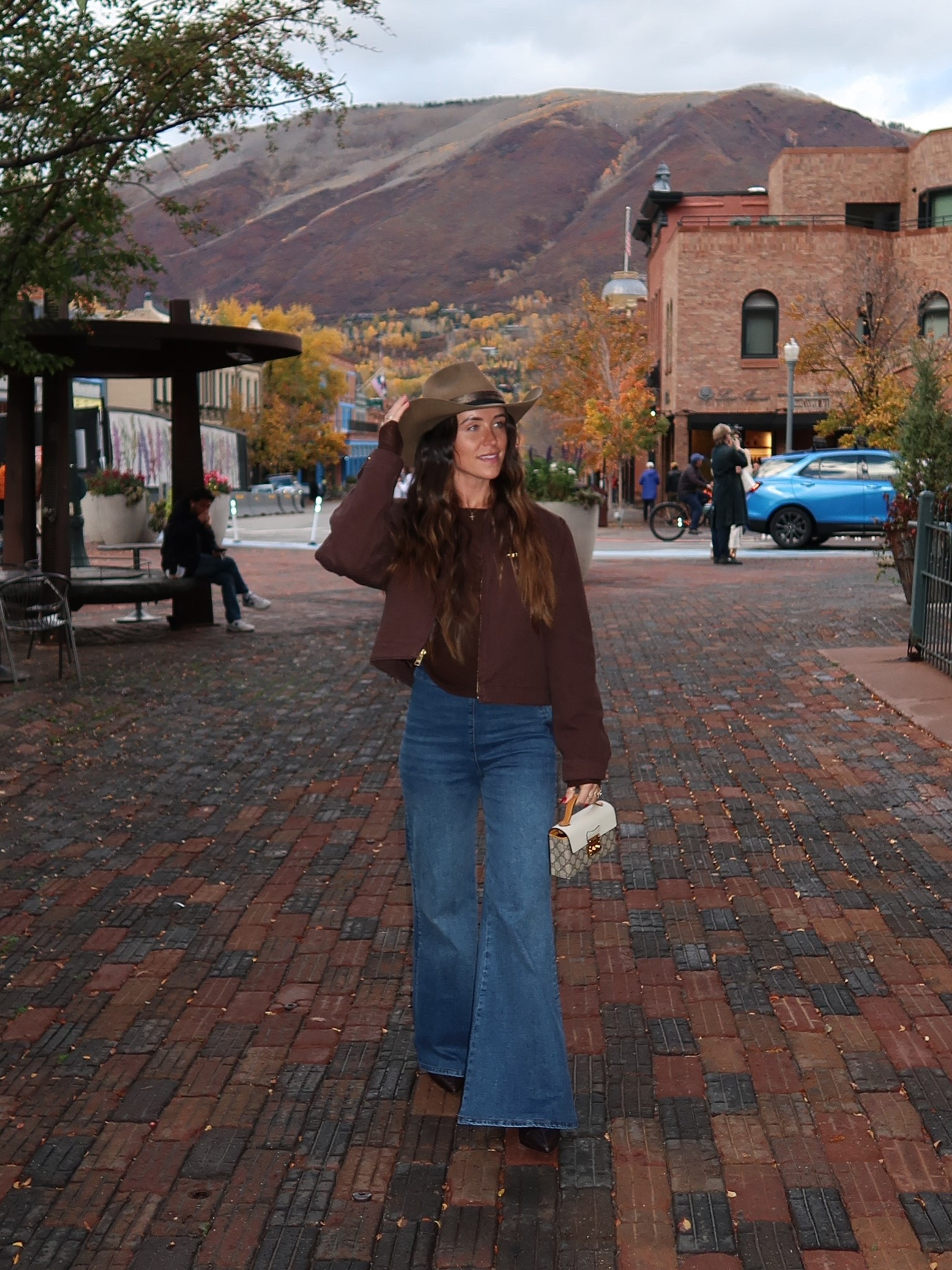 country western outfit for dinner in aspen

brown jacket with corduroy collar- wearing a small
mesh brown long sleeve top- small

I got this Gucci mini crossbody bag years ago, but linked one that’s being sold on the real real along with a similar style one that’s perfect for fall.

Also linked similar flare jeans and brown cowboy hats 🐻

#LTKShoeCrush #LTKTravel