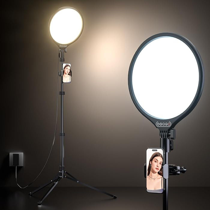 UBeesize 10" LED Light with 62" Tripod Stand, Phone Holder & Remote for iPhone, Video, TikTok, Yo... | Amazon (US)