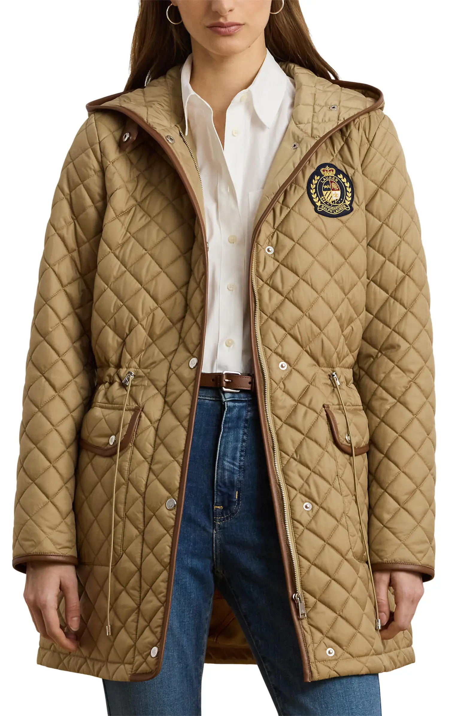Logo Patch Quilted Coat | Nordstrom
