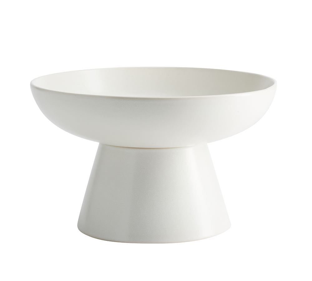 Mason Stoneware Tall Footed Serving Bowl - Ivory | Pottery Barn (US)