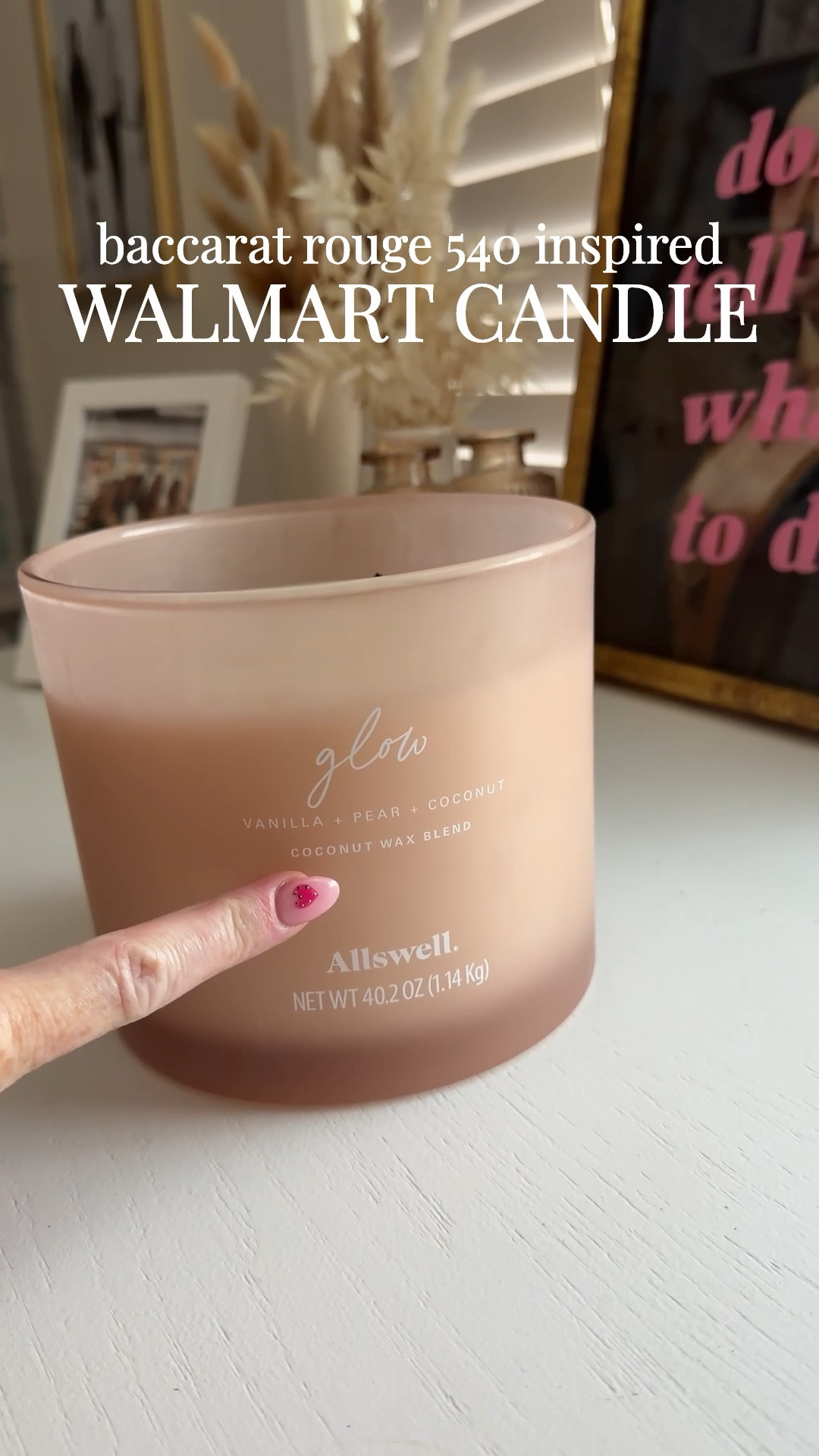 SUCH a good #walmart find! It’s light and fresh, but still gives a bit of a scent of Baccarat Rouge ￼#candle 

#LTKValentine #LTKselfcare #LTKHome