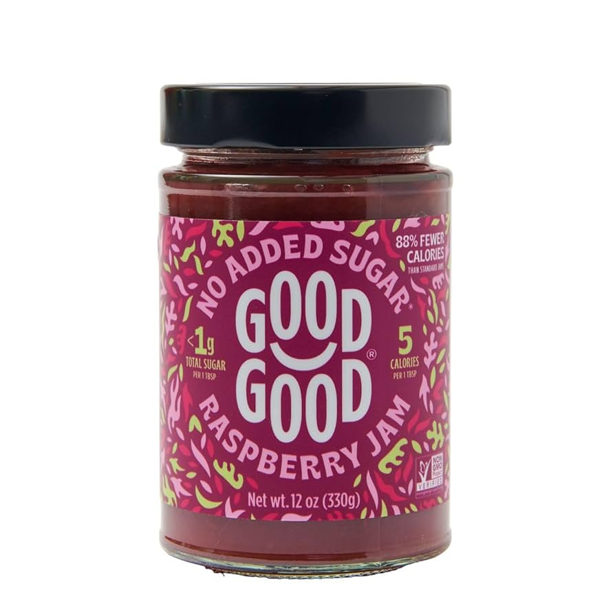 GOOD GOOD Raspberry Jam - No Added Sugar - Low Calorie - Gluten Free and Vegan - Diabetic and Ket... | Amazon (US)