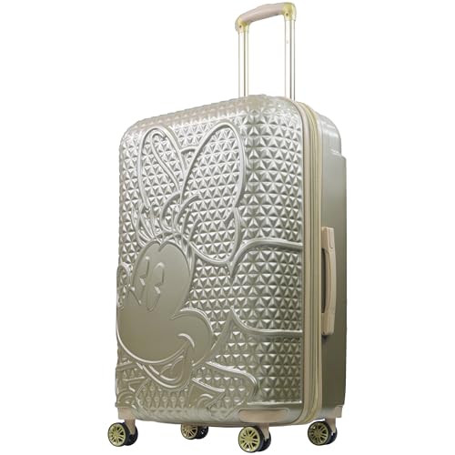 FUL Disney Minnie Mouse 29 Inch Rolling Luggage, Textured Hardshell Suitcase with Wheels, Gold | Amazon (US)
