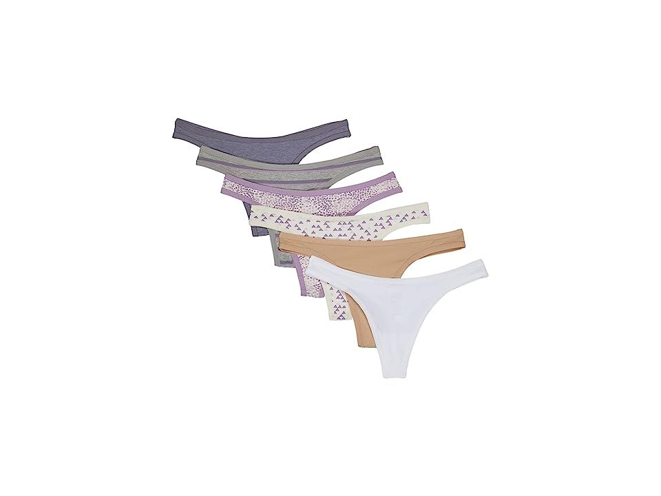 PACT Thong 6-Pack (First Snow) Women's Underwear | Zappos