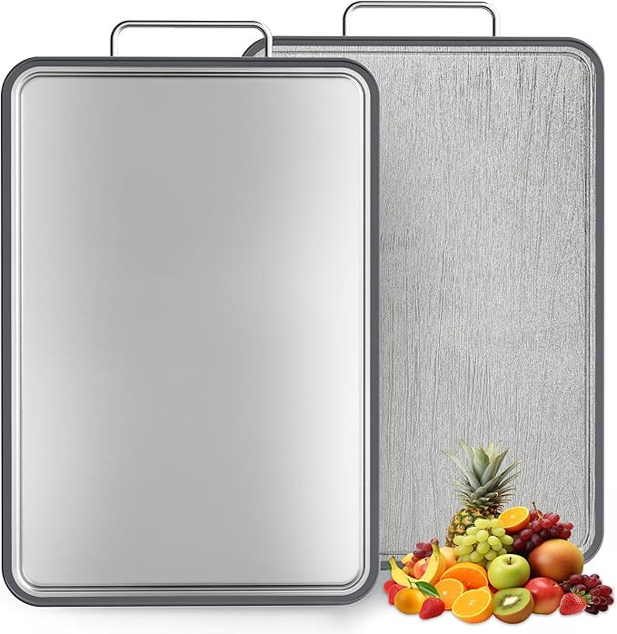 Stainless Steel Cutting Board (17x11"), Large Heavy Duty Double Sided 316 Metal Chopping Board fo... | Amazon (US)