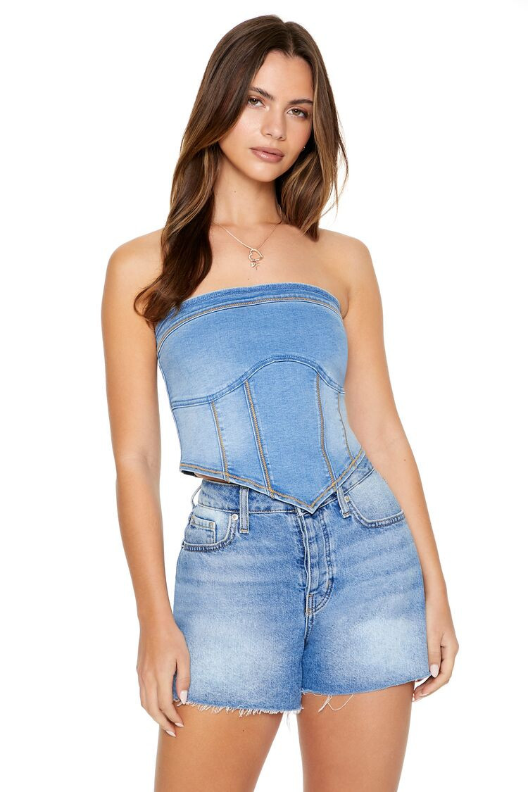 Denim Corset Tube Top | Forever 21