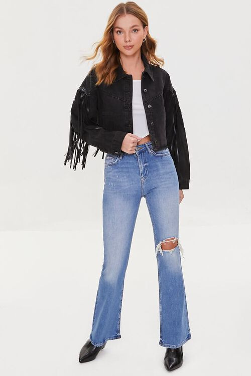 Cropped Fringe Denim Jacket | Forever 21 | Forever 21 (US)