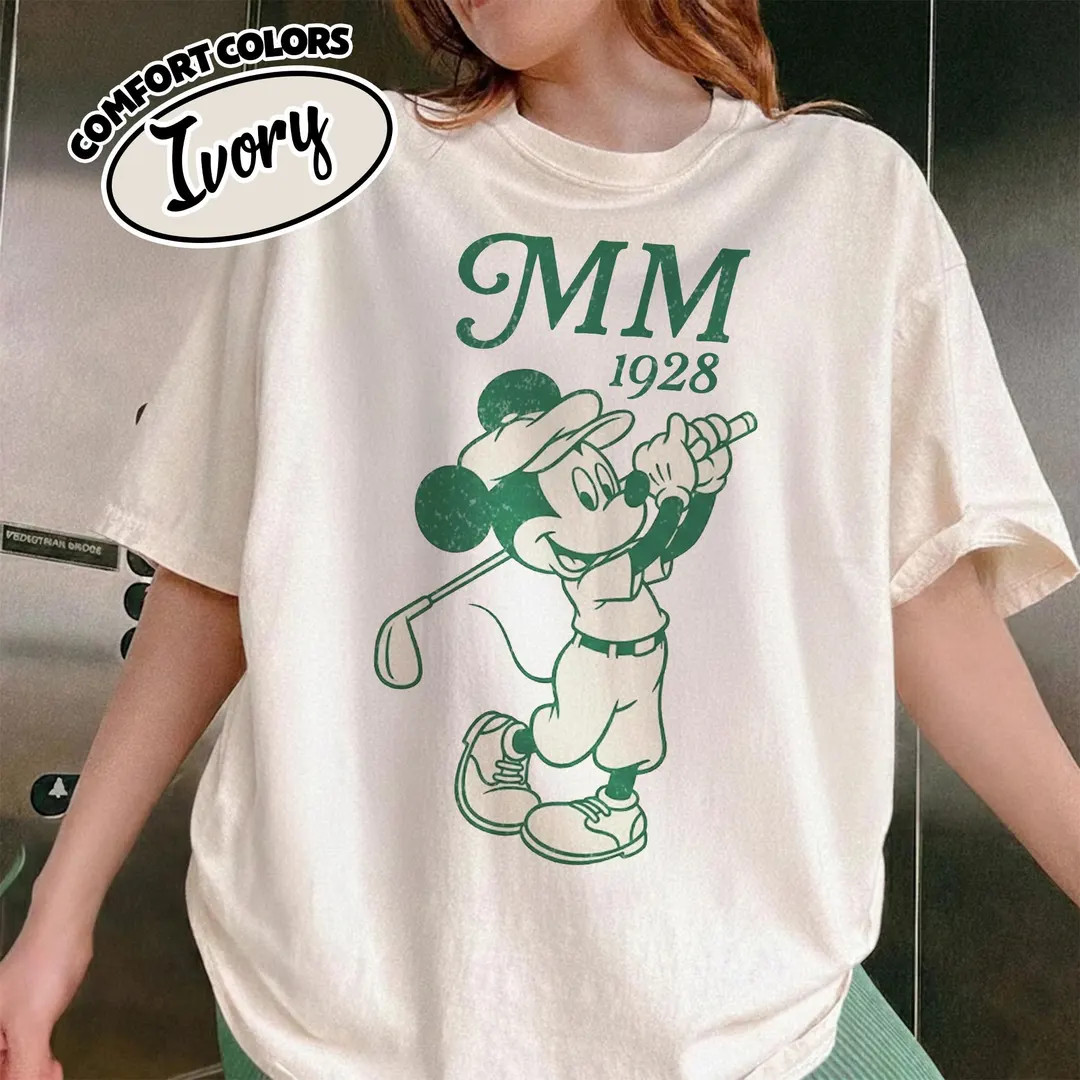 Comfort Color Mickey Mouse Golf Shirt, Mickey MM 1928 Golfing T-Shirt, Golf Party Tee, Golf Tourn... | Etsy (US)