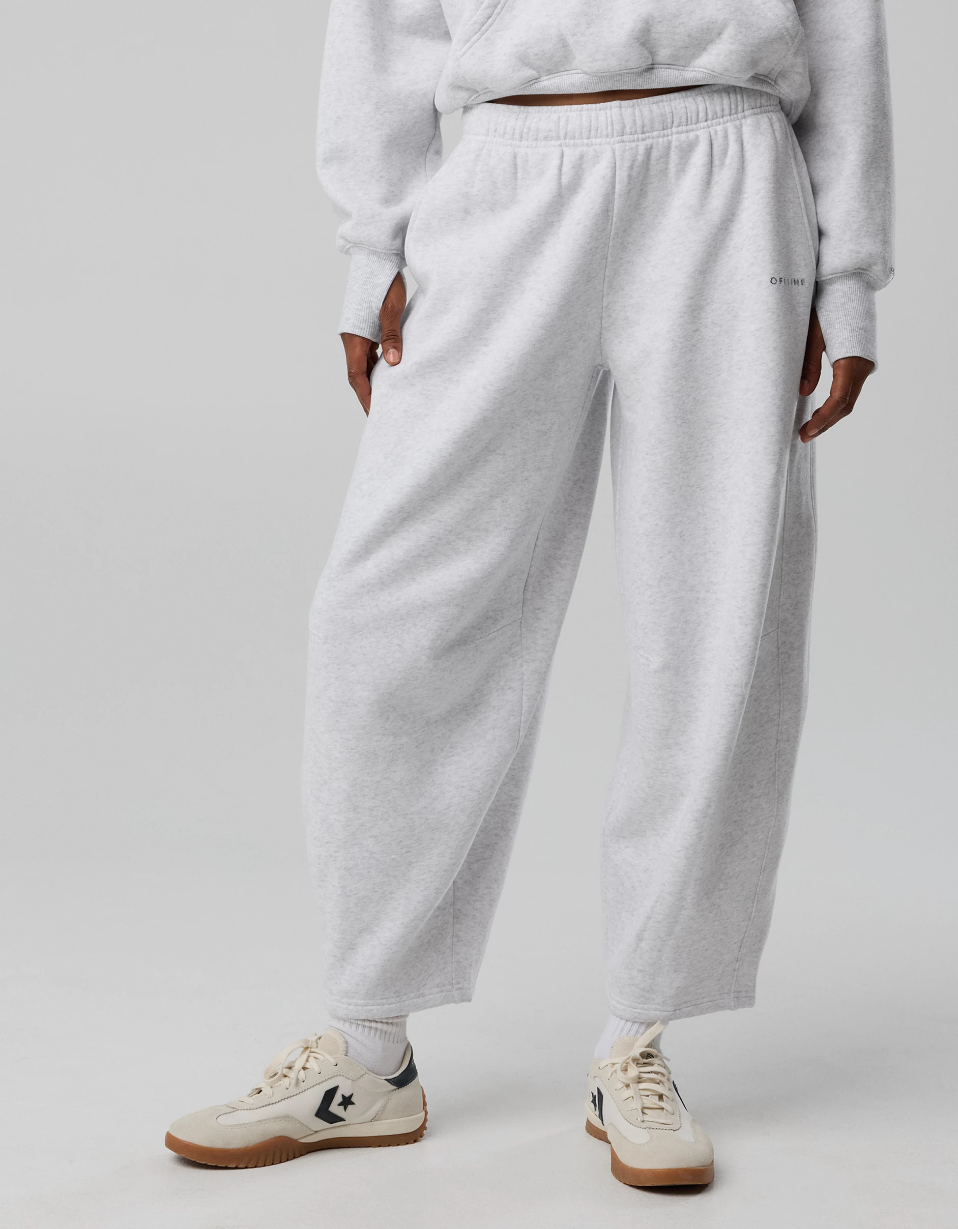 New OFFLINE By Aerie Cloud Fleece Barrel Leg Pant | American Eagle Outfitters (US & CA)