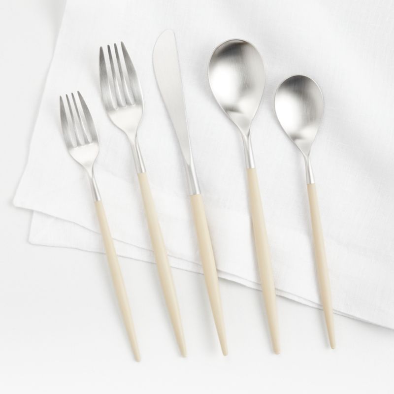 Mio Ivory 5-Piece Flatware Place Setting + Reviews | Crate & Barrel | Crate & Barrel