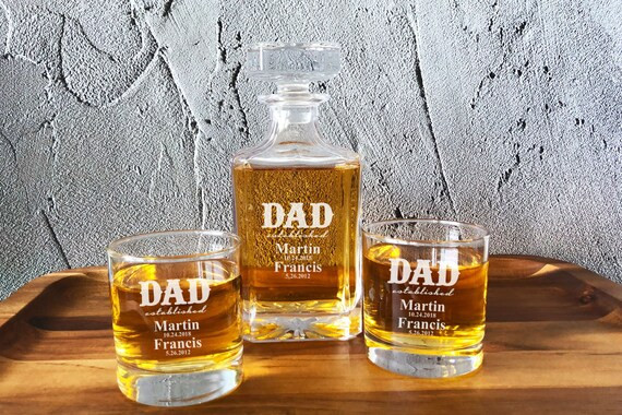 Dad Cowboy Personalized Classic Decanter or Whiskey Rock Glass | DM28EF-DC2-RCK10OZ| Etched Glass... | Etsy (US)