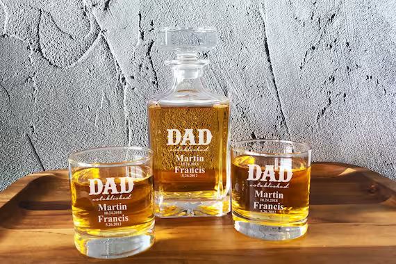 Dad Cowboy Personalized Classic Decanter or Whiskey Rock Glass | DM28EF-DC2-RCK10OZ| Etched Glass... | Etsy (US)