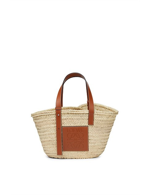 Loewe Basket Bag In Palm Leaf and Calf | David Jones | David Jones (Australia & New Zealand)