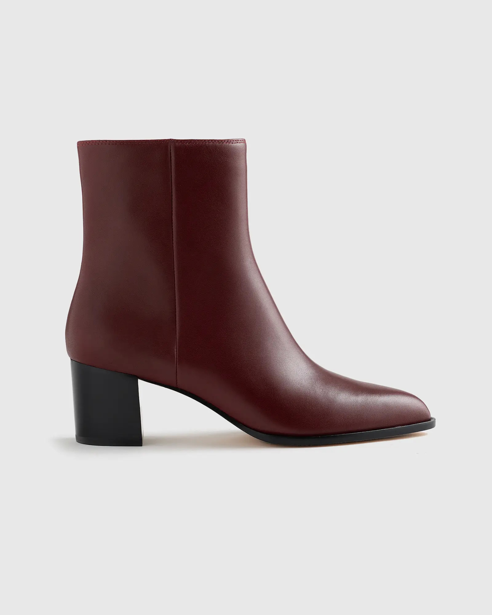 Italian Leather Heeled Ankle Boot in Merlot | Quince