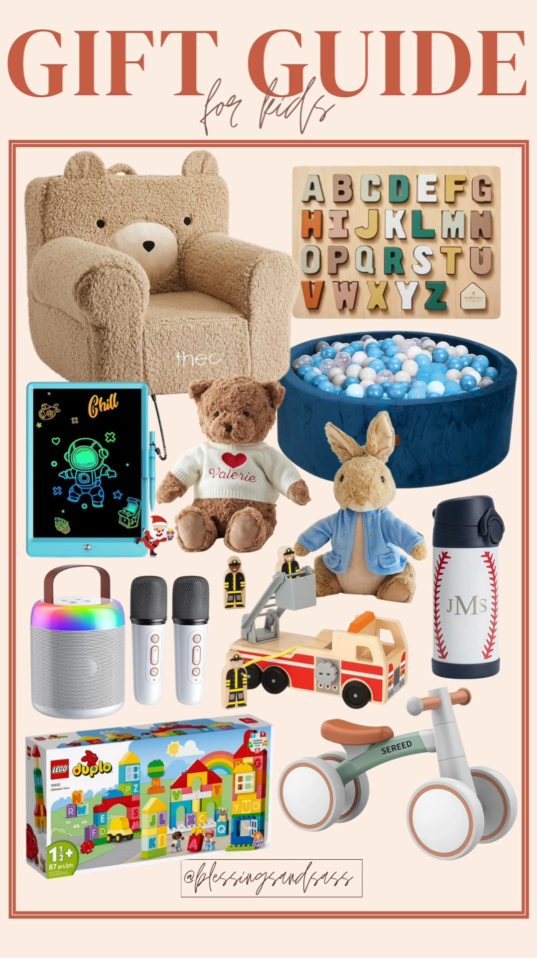 Gift Guide for kids! 

Kids gifts, gifts, presents, holiday, Christmas, gift guide, holiday gifts, Christmas gifts, seasonal, seasonal finds, toys, stuffed animal, karaoke set, water bottle, legos, bike



#LTKGiftGuide #LTKHoliday #LTKKids