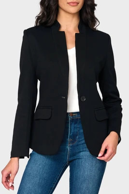 Notch Collar Blazer in Black | Gibsonlook
