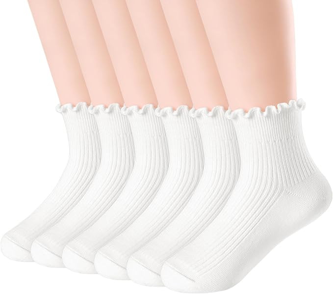 Mcool Mary Ruffle Socks for Girls Age 3-10 Toddler School Uniform Kids Cotton Cute Frilly Ankle S... | Amazon (US)