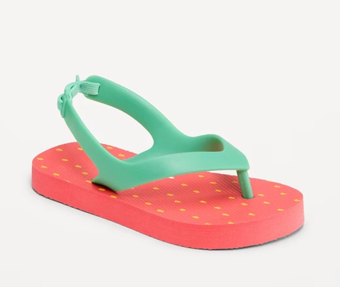 $3.50 little flip flops. I love strawberries for my toddler 🍓