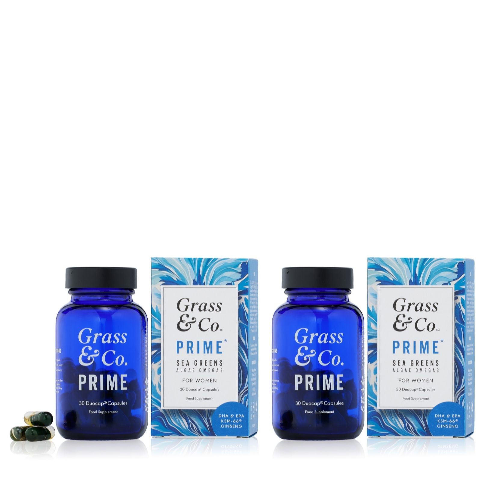 Grass & Co. PRIME for Women Omega 3 & Greens Duo Caps 2 Month Supply | QVC UK