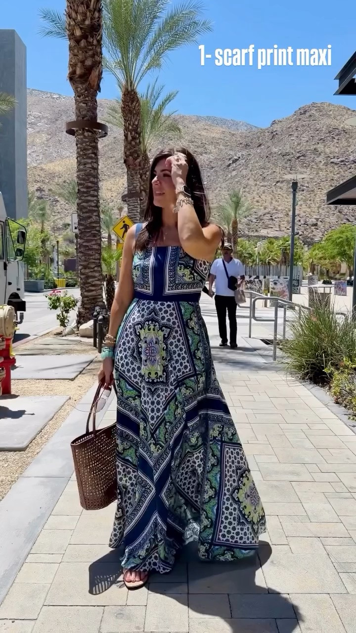 1- scarf print maxi