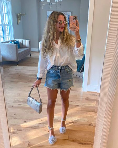 Never underestimate the simplicity of Crisp White Button Up and great pair of Denim Cutoffs, coupled with funky accessories!

My go to outfit and swap out jeans during the winter months. 

#LTKSeasonal #LTKfindsunder100