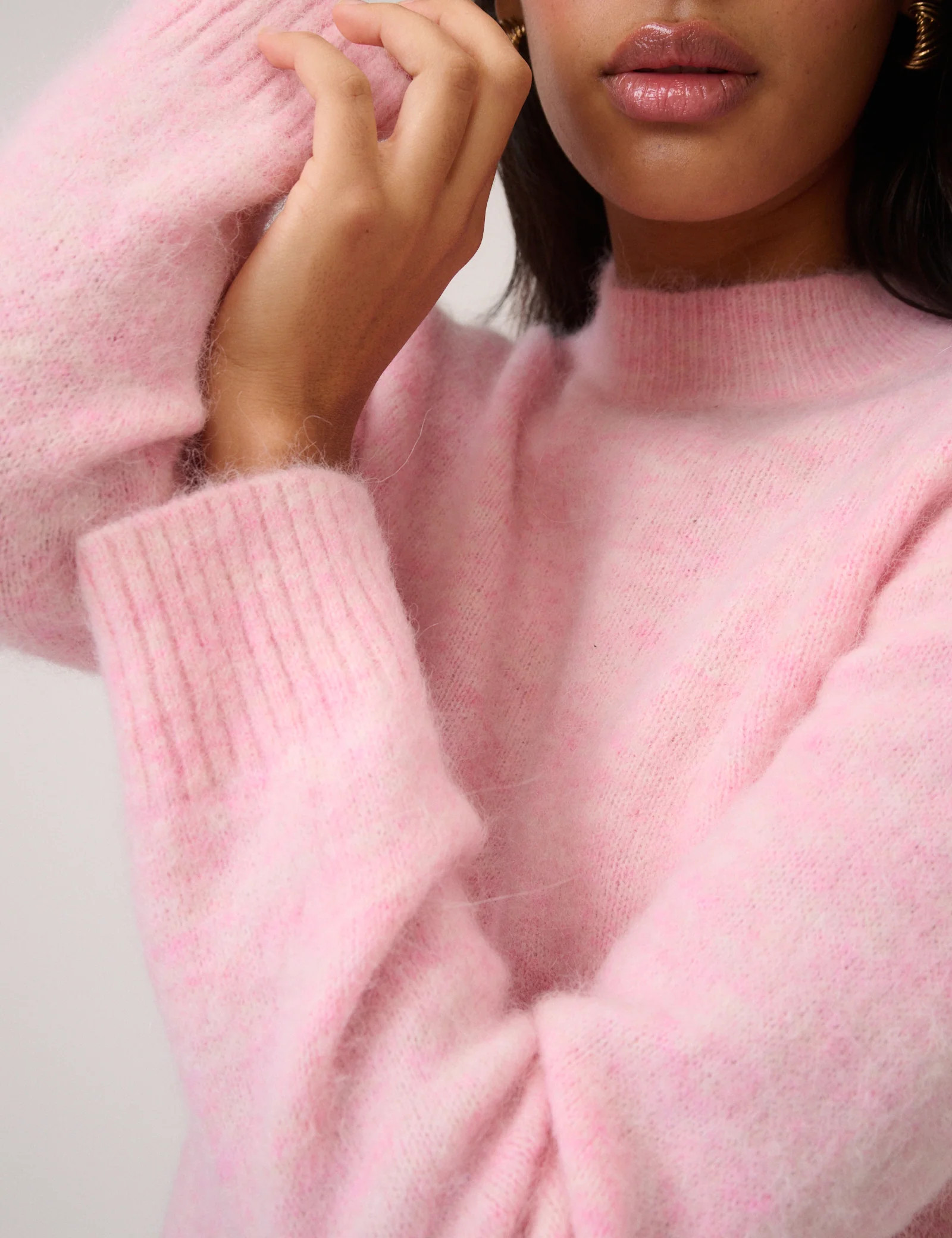 Pink Funnel Neck Knitted Jumper | Nobody's Child