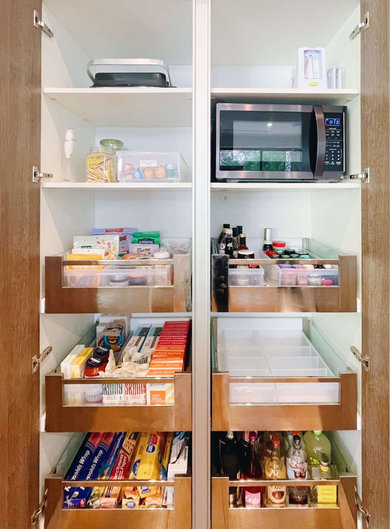 This pantry had deep drawers which made it hard to organize. These bins we used to organize are amazing because they fit the full depth of the drawers and they also have removable & adjustable dividers inside!  

#LTKMostLoved #LTKfindsunder50 #LTKhome