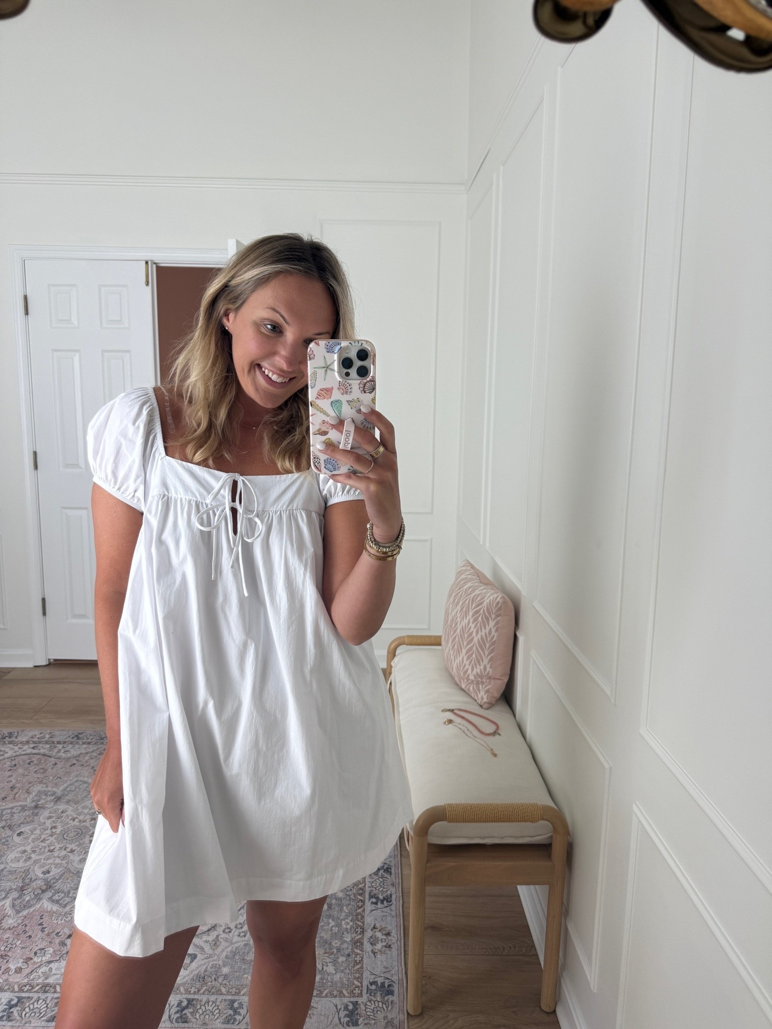 Easy throw on and go summer dress! Wearing a med