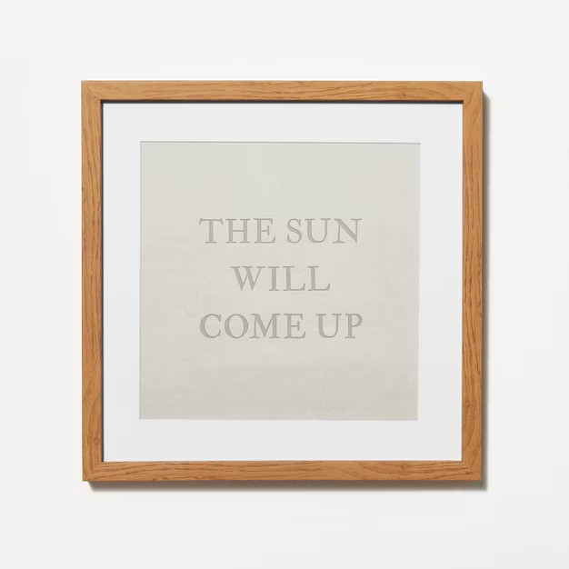 12" x 12" The Sun Will Come Up Framed Wall Art Cream - Threshold™ designed with Stu... | Target