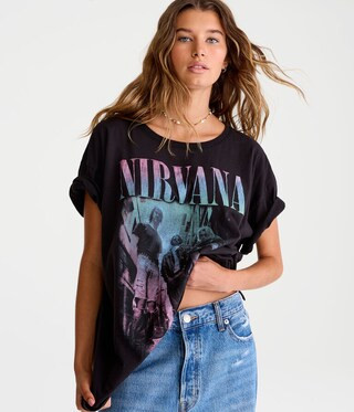 Nirvana Band Boyfriend Graphic Tee | Aeropostale