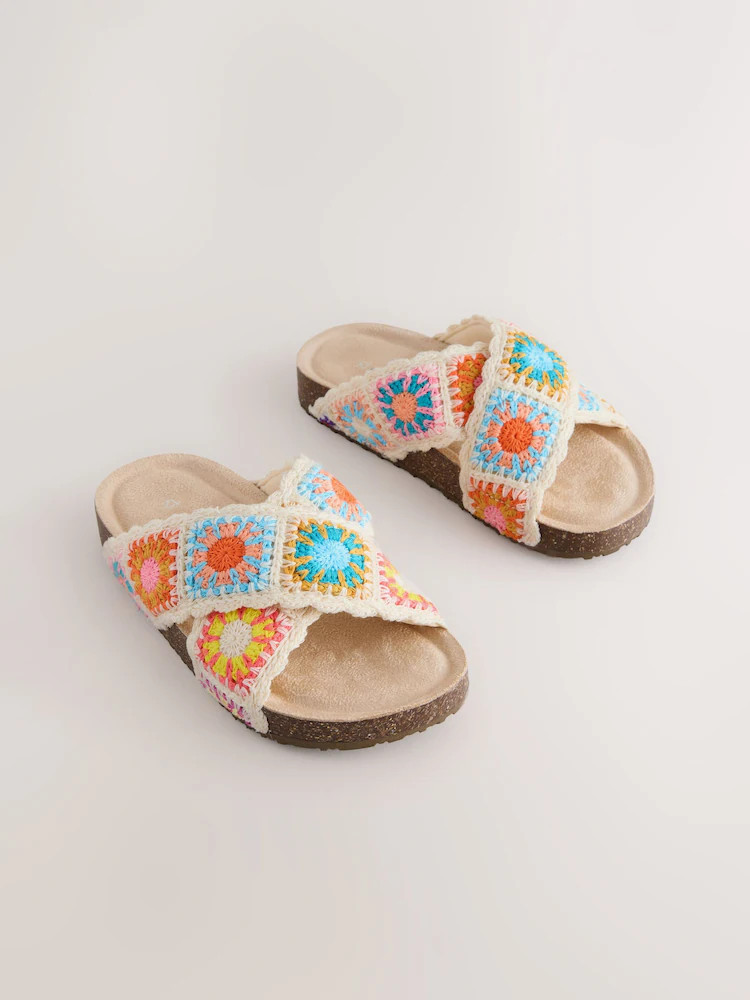 Crochet Slip On Corkbed Sandals | Next US