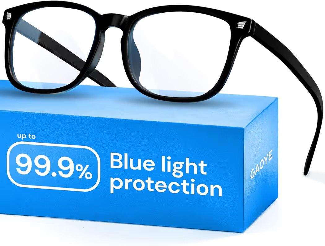 Amazon.com: Gaoye Black Blue Light Glasses for Computer & Gaming - Anti UV Ray Lenses, Scratch-Re... | Amazon (US)