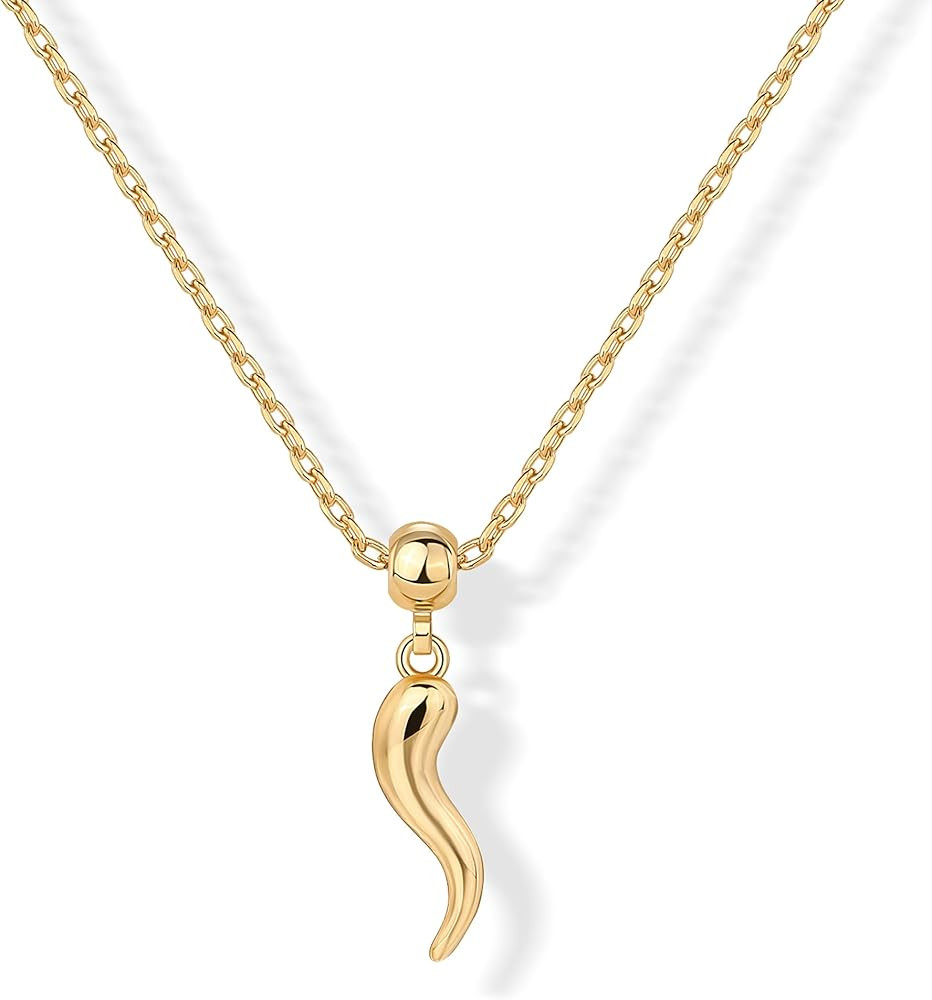 PAVOI 14K Gold Plated Dainty Necklace with Charms - Adjustable Chain Gold Charm Necklace for Wome... | Amazon (US)