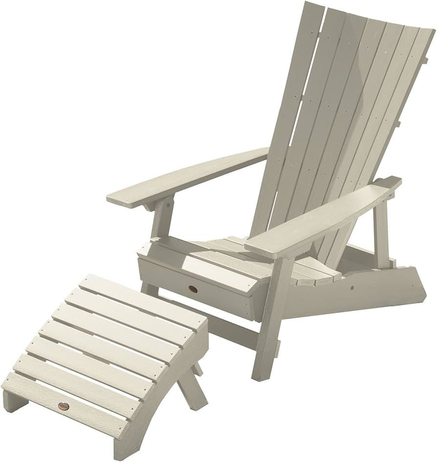 Highwood AD-KITADRI1-WAE Manhattan Beach Adirondack Chair with Ottoman, Whitewash | Amazon (US)