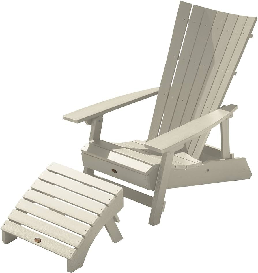 Highwood AD-KITADRI1-WAE Manhattan Beach Adirondack Chair with Ottoman, Whitewash | Amazon (US)