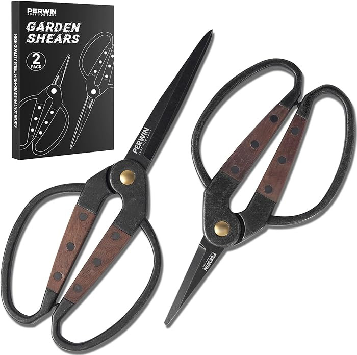 Garden Flower Bonsai Scissors 2 Pcs Walnut Wide Handles Pruning Gardening Scissors Floral Shears ... | Amazon (US)