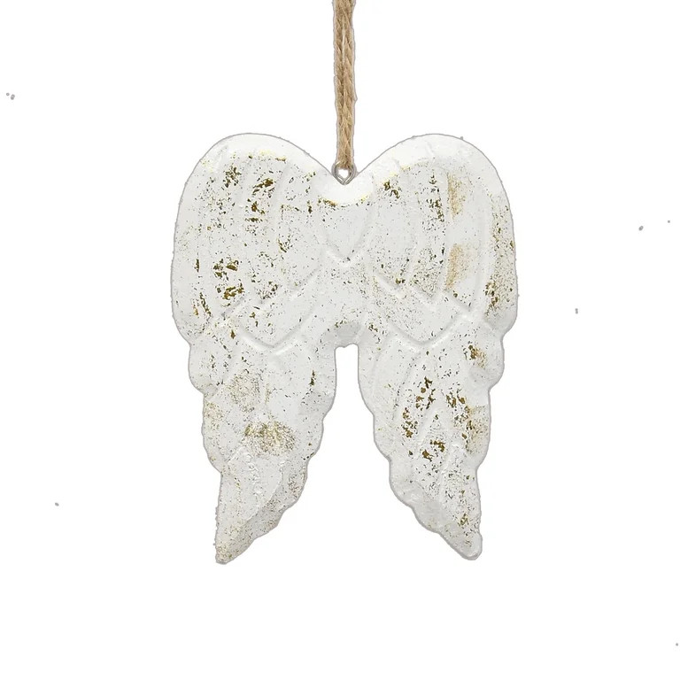 Holiday Time White Angel Wing with Shiny Foil Gold Hanging Christmas Decorative Accents Ornament ... | Walmart (US)