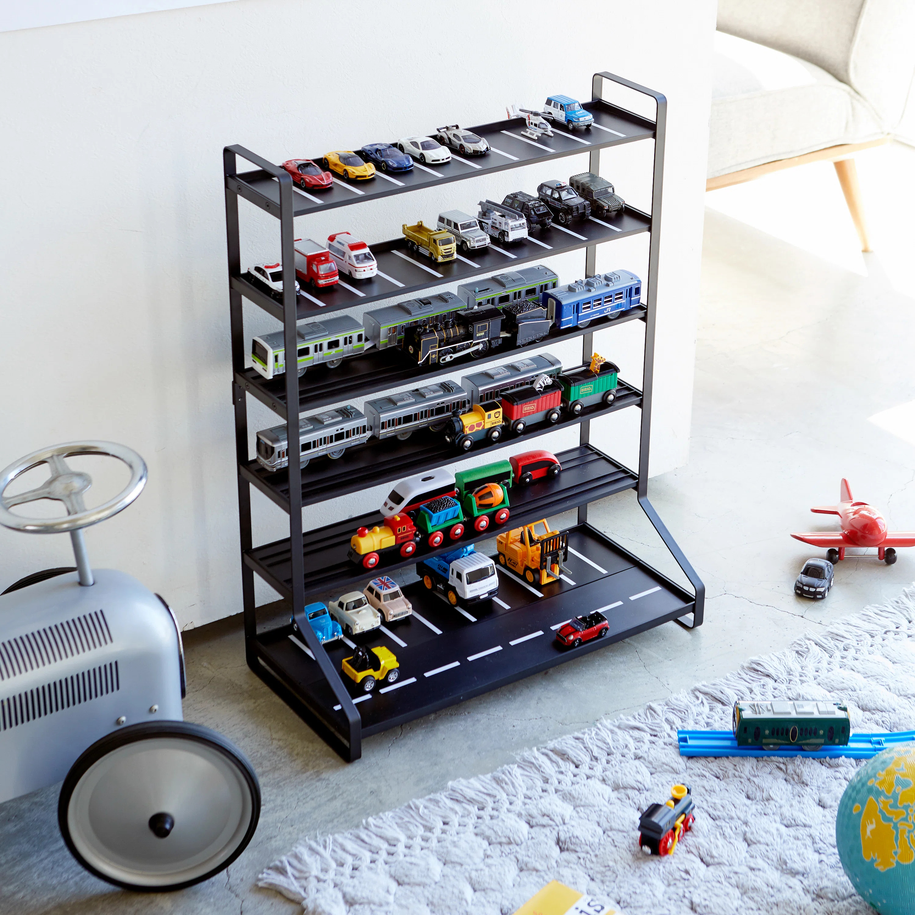 Yamazaki Home Train Storage Display , Hotwheels Model Car Display , Kids Toy Storage, Steel & Rev... | Wayfair North America
