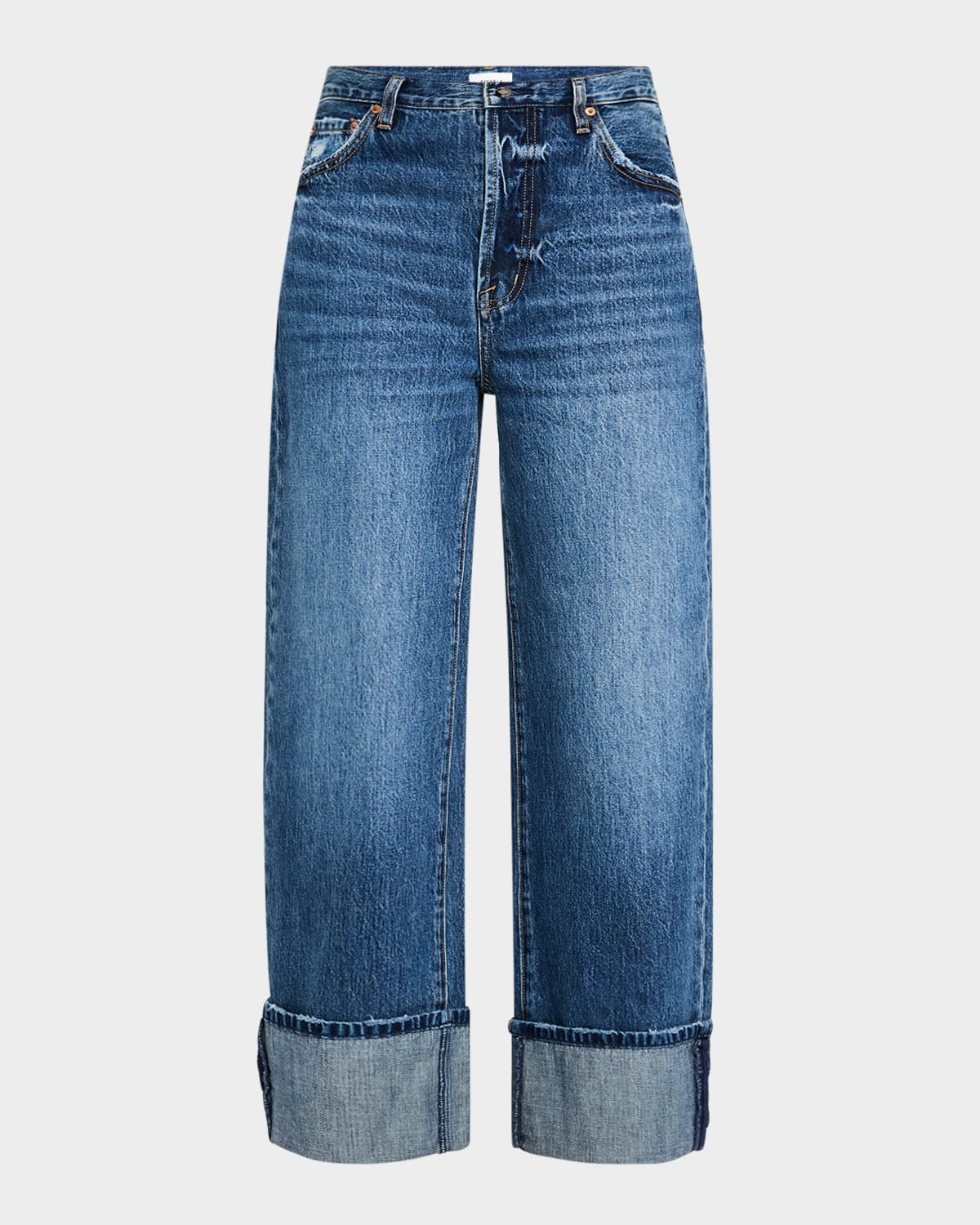 Ryder High-Rise Cuffed Straight Jeans | Neiman Marcus