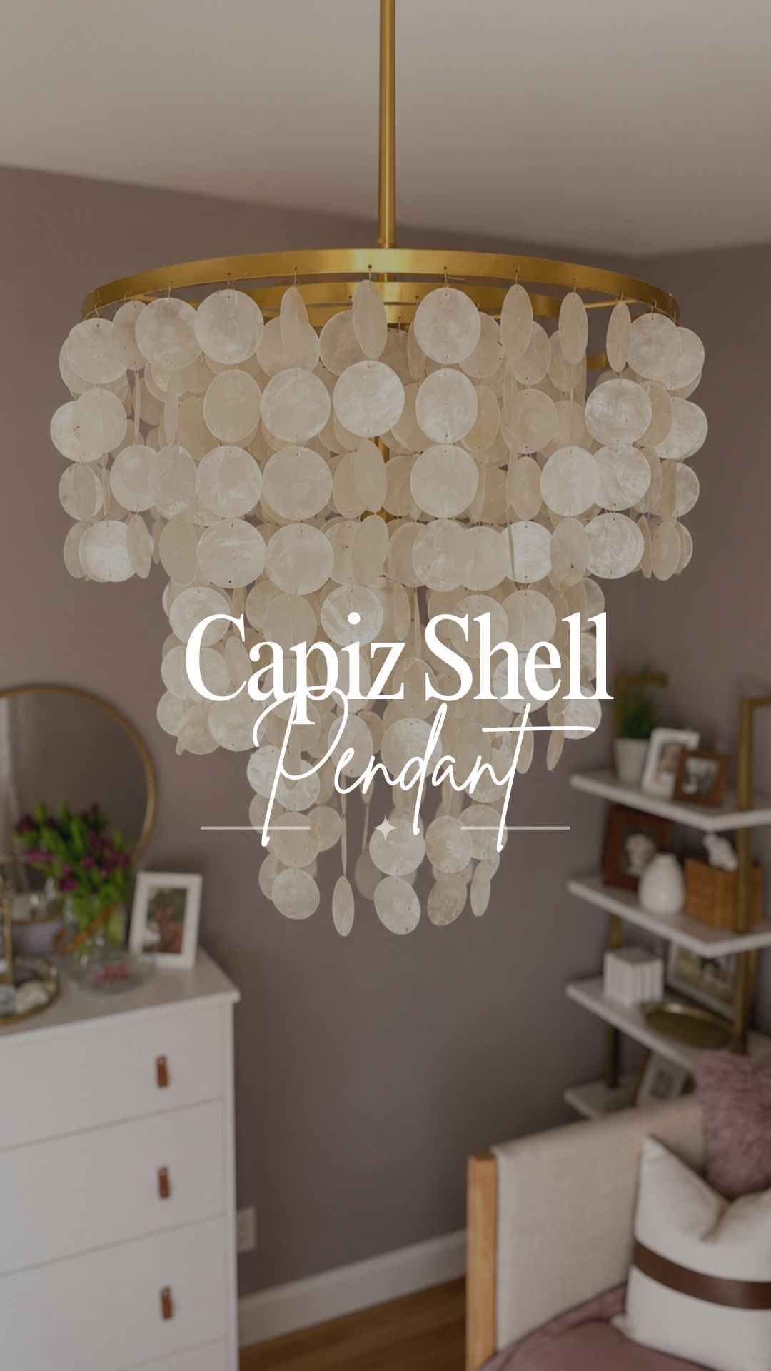 Pendant light chandelier made of Capiz shells. 😍 Perfect for a bathroom, girls bedroom, or any other space that you want a light and airy touch of home decor. 

Under $200 on Amazon and makes such a beautiful statement!

#LTKHome #LTKSaleAlert