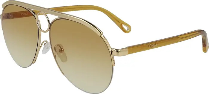 Romie 59mm Semi-Rimless Aviator Sunglasses | Nordstrom Rack