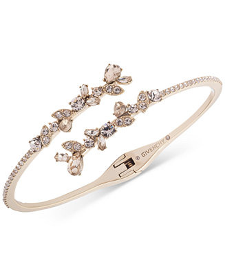 Crystal Floral Bypass Cuff Bracelet | Macy's