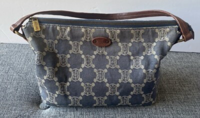 Vintage CELINE Macadam Triomphe Blue Denim & Leather Shoulder Bag  | eBay Australia | eBay AU