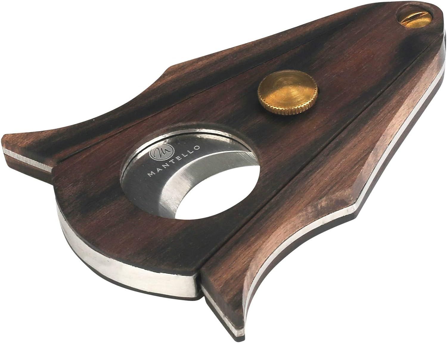 Mantello Cigars Cigar Cutter Guillotine - Wood, Double Blade Cigar Cutter with Lock System - Stai... | Amazon (US)