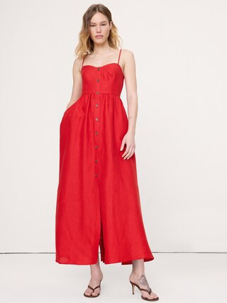 Linen Corset Button-Down Dress | Banana Republic (US)