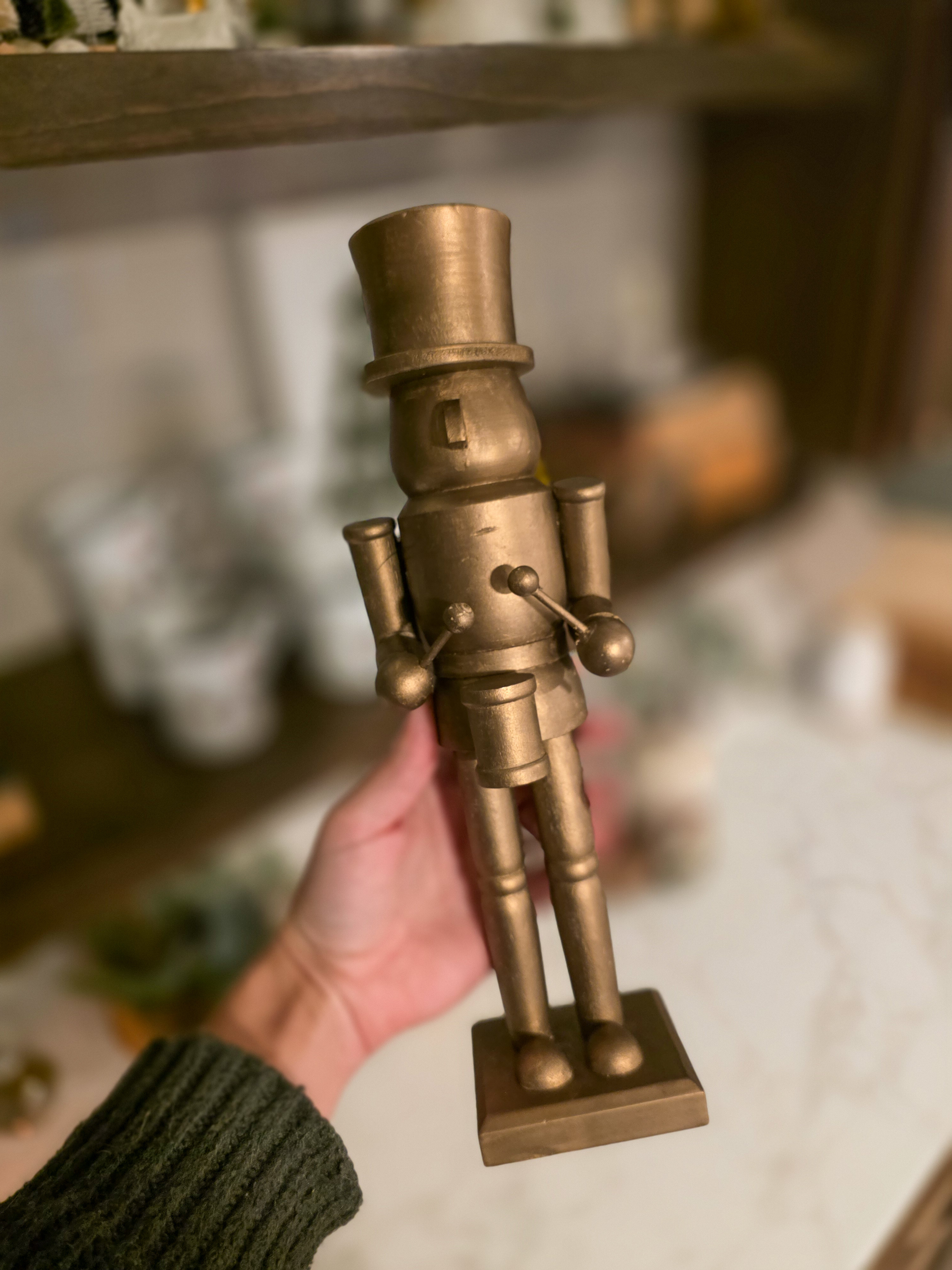 This is your sign to add some Rub 'n Buff to that wooden nutcracker! #nutcracker #christmasDIY 

 #LTKHoliday #LTKHome #LTKFindsUnder50