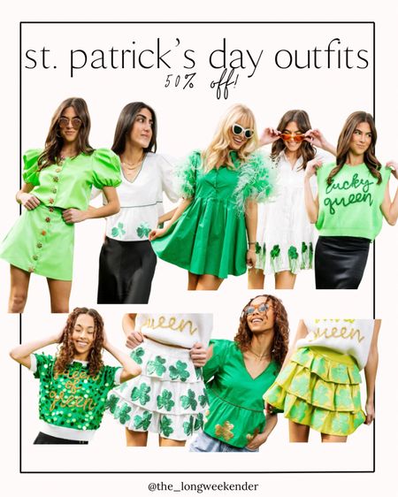 50% off St. Patrick’s Day outfits for Queen of Sparkles! We have so many celebrations in Savannah for St. Patrick’s Day + I love wearing QOS!

Sequin skirt, st Patrick’s day, outfit ideas, green dress, two piece set, green top, green skirt, st Patrick’s day outfit 

#LTKSpringSale #LTKstyletip #LTKsalealert