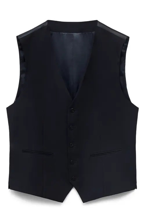 MANGO Slim Fit Suit Waistcoat in Navy at Nordstrom, Size 40 | Nordstrom