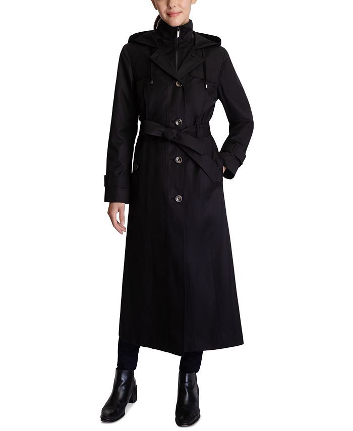 London Fog Bibbed Hooded Maxi Trench Coat & Reviews - Coats & Jackets - Women - Macy's | Macys (US)