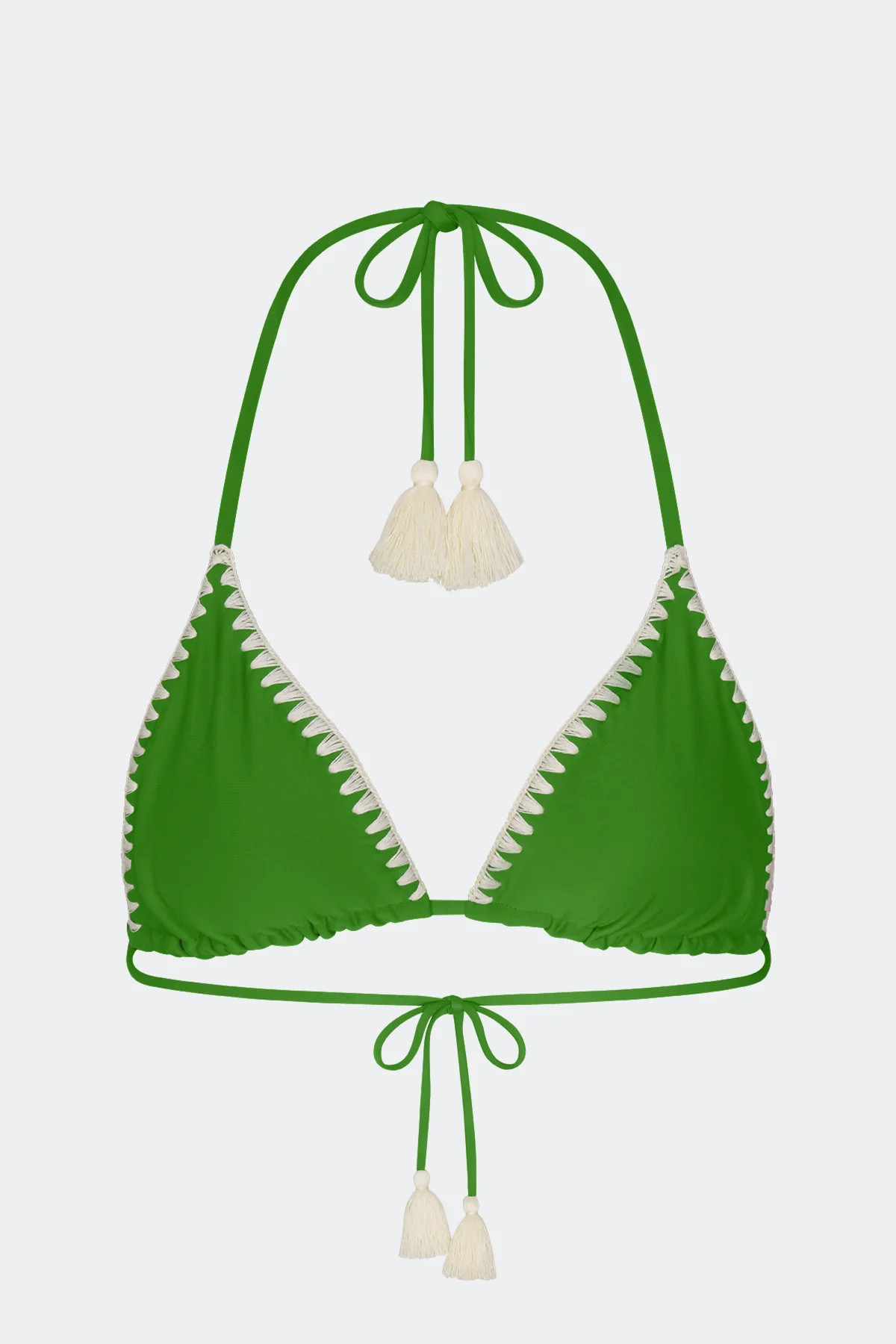 Bwai Embroidered Bikini Top In Grass Green | Simon Miller